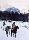 Henry Farny Canvas Paintings - Obsidian Mountain in The Yellowstone
